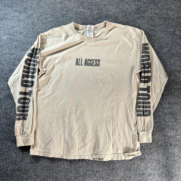 Gildan Other - Justin Bieber Purpose Tour Shirt Mens Large Beige All Access World Tour Gildan